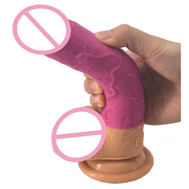 Silicone Sextoy Hardness Inside Soft Outside Dildo with Strong Suction Cup for Female Sample Free