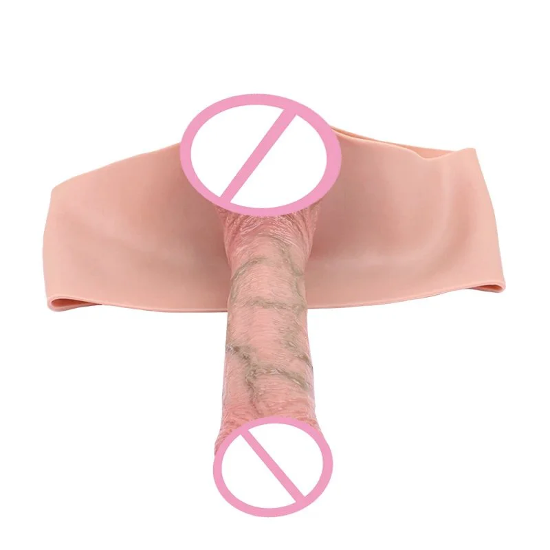 Huge Realistic Strap-on Hollow Dildo Wearable Penis Sleeve Pants for Men Women Gay Lesbian Adult Silicone Sex Toy