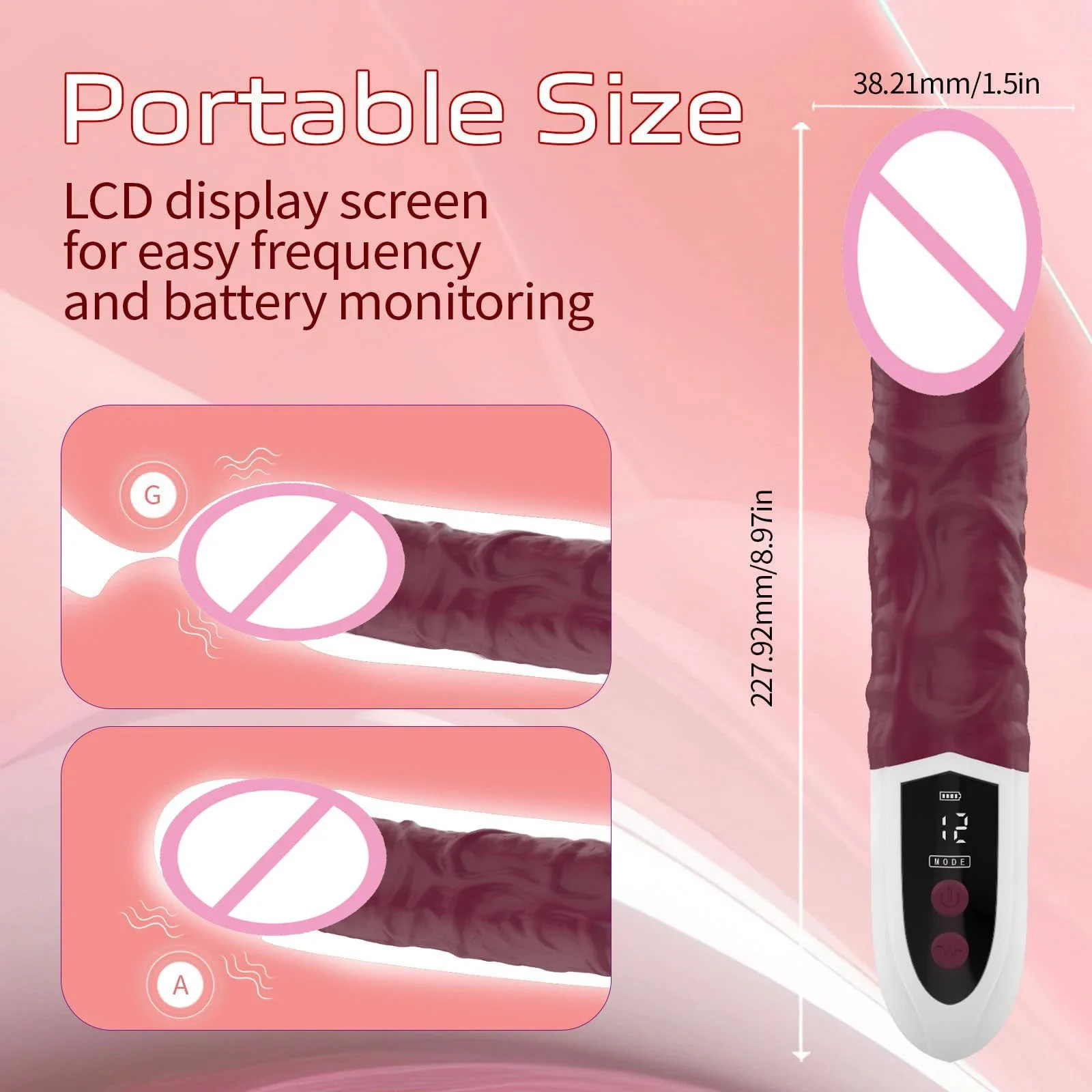 LED Display G Spot Dildo Vibrator Wand Sex Toys Vaginal Masturbation Realistic Dildo Vibrator for Female Man Anal Stimulation