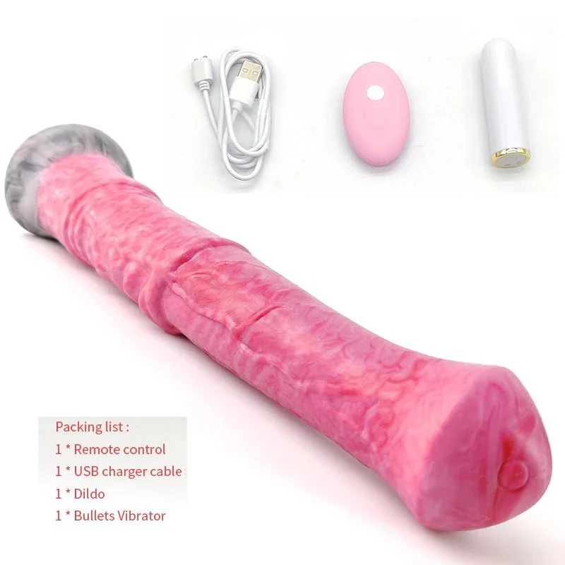 Liquid Silicone Horse Dildo Vibrating Penis Cock 29.5cm Super Big Waterproof Vibrator Dildo with 10 Vibration Modes Sex Toy