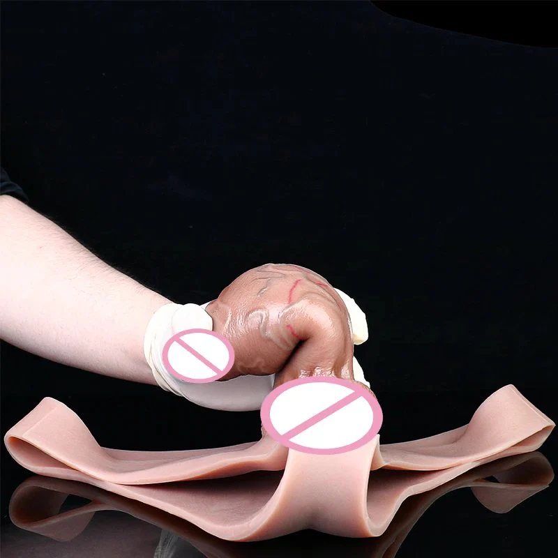 Hollow Dildo Pants Silicone Male Strapon Dildo Extender Skin Feeling Penis Sleeve for Men Delay Ejaculation Soft Couple Sex
