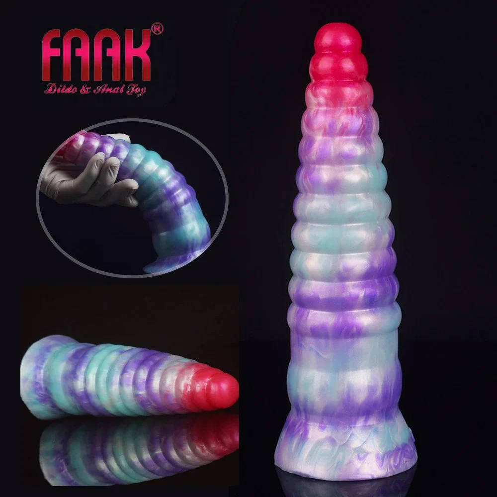 Soft Silicone Large Phallus Threaded Dildo Rear Court Anal Plug Adult Masturbation Sex Toys