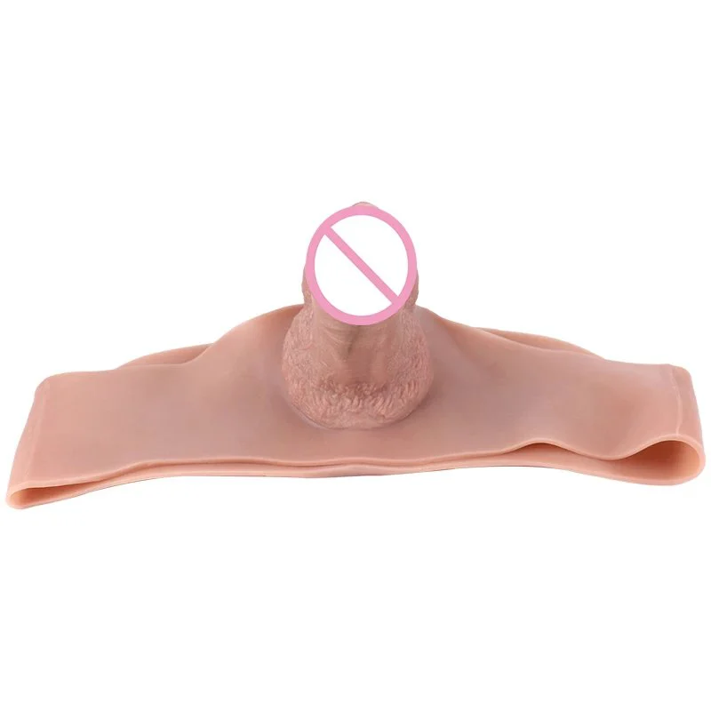 Insertable Hollow Wearable Penis Leather Pants Platinum Silicone Material Effective Enlargement Penis Extender