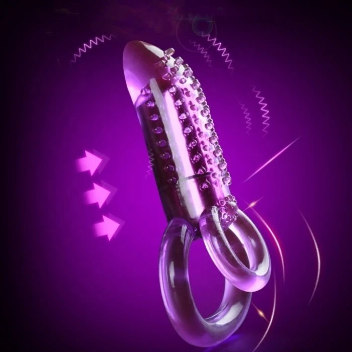 Reusable Adult TPE Penis Ring Dildo Vibrating Toy Delay Ejaculation