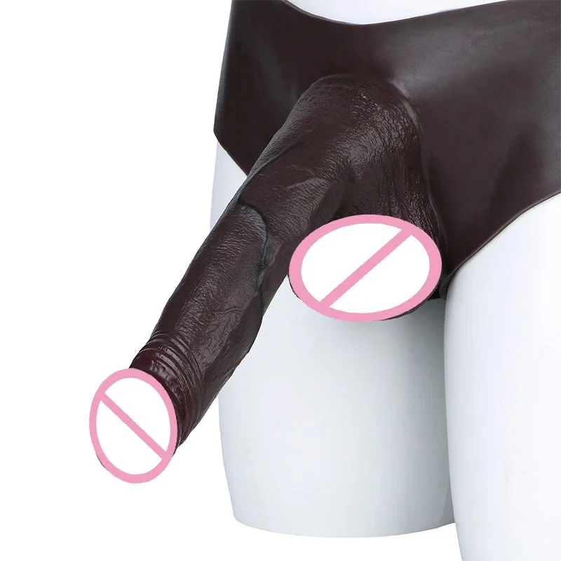 Strap-on Hollow Penis Extended-Length Penis Sleeve - Obsidian Black Model Male Enhancement Realistic Penis Sleeve