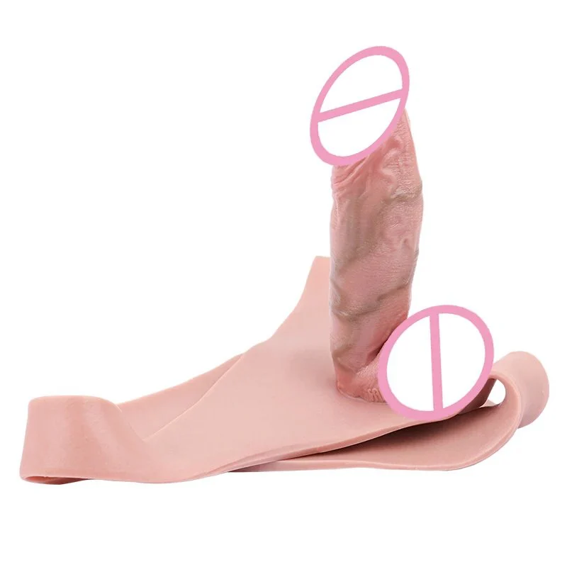 Ultra Silicone Hollow Dildo Strap on Dildo Pants Soft Penis Sleeve Dick Extender for Men Delay Ejaculation Adult Sex Toys
