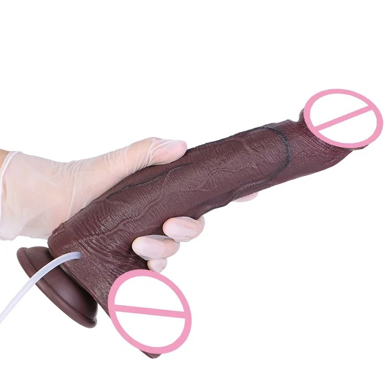 Simulated Suction Cup Squirting Penis with Air Pump and Syringe Medical-Grade Silicone for Enhanced Sensory Experience Sex Toy