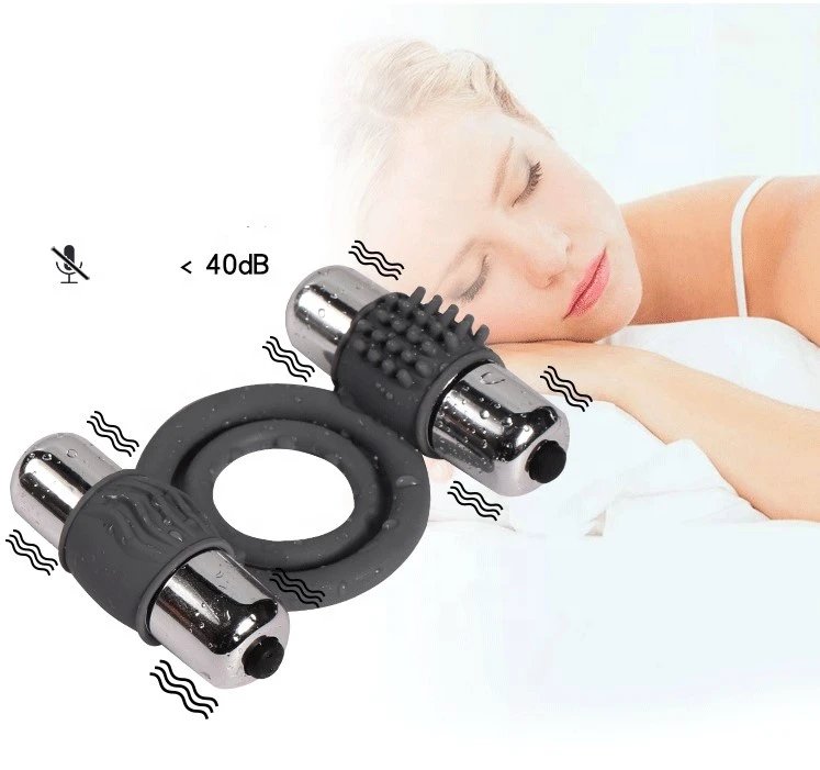 Sex Toys for Men Waterproof Silicone Delay Vibrating Penis Cock Ring Double Vibrator