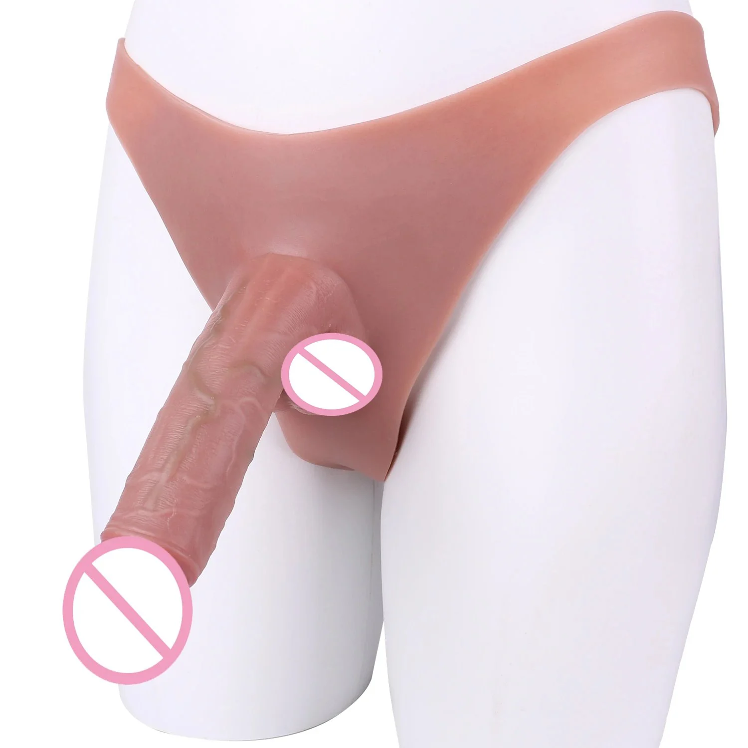 Strap on Dildo Pants Male Penis Enlarger Extender Soft Dildo Sleeves for Men Realistic Dildo Pants Penis Enlargement Sex Toys