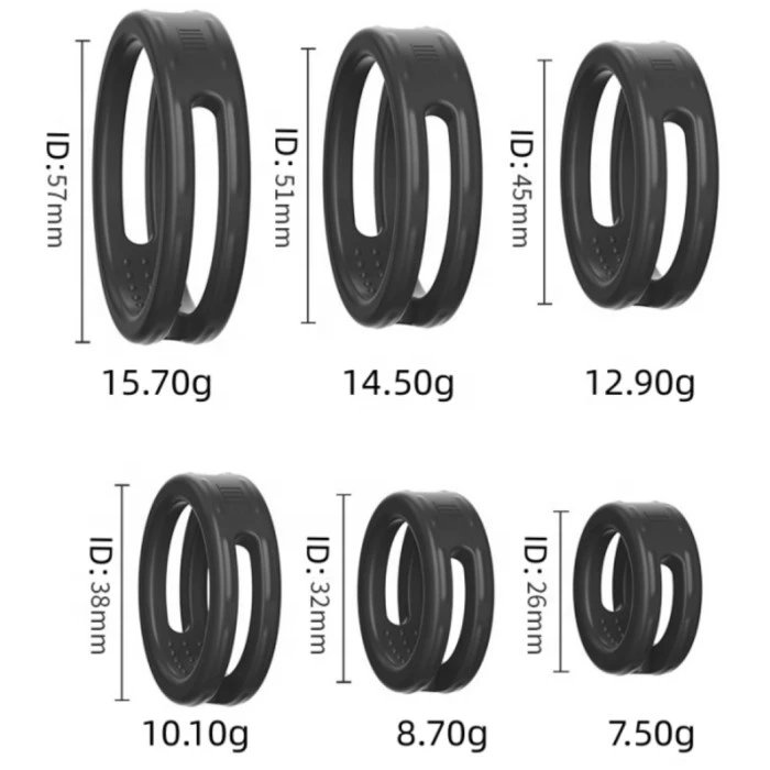 Silicone Double Cock Ring 3 Times Dick Locking Sex Toys for Men Soft Penis Rings with Delay Time Feature
