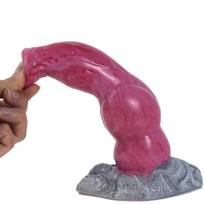 Long Silicone Realistic Curly Coated Retriever Penis Sex Toys Dildos for Women Lager Monster Dog Knot Women Dildos