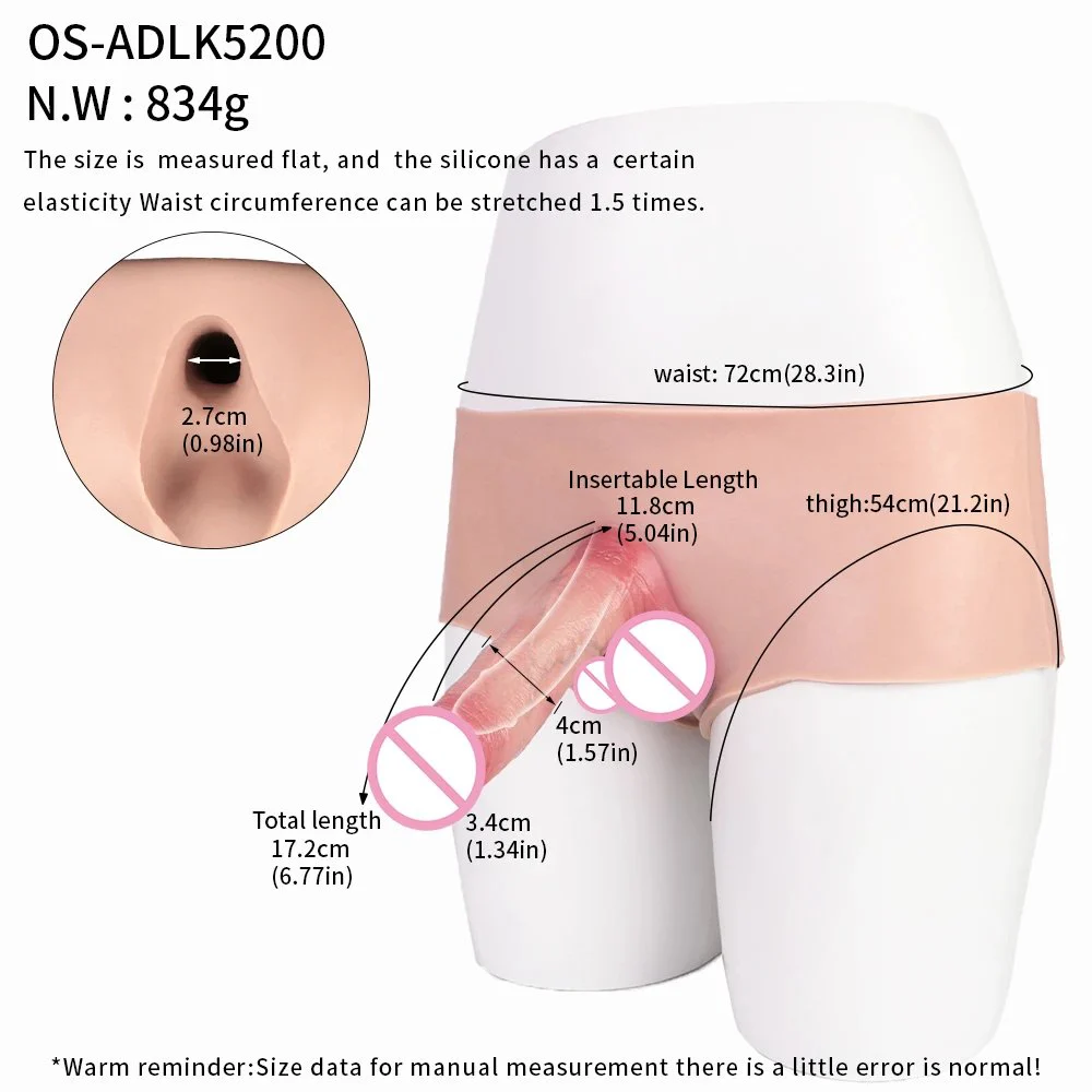 Huge Size Hollow Strap-On Dildo with Soft Silicone Pants Realistic Wearable Sex Toy for Couples