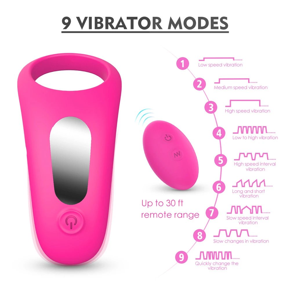 USB Charging Adult Sex Toy 9 Frequency Strong Shock Silica Gel Vibrating Ring Jumping Egg & Couple Resonance Locking Penis Ring