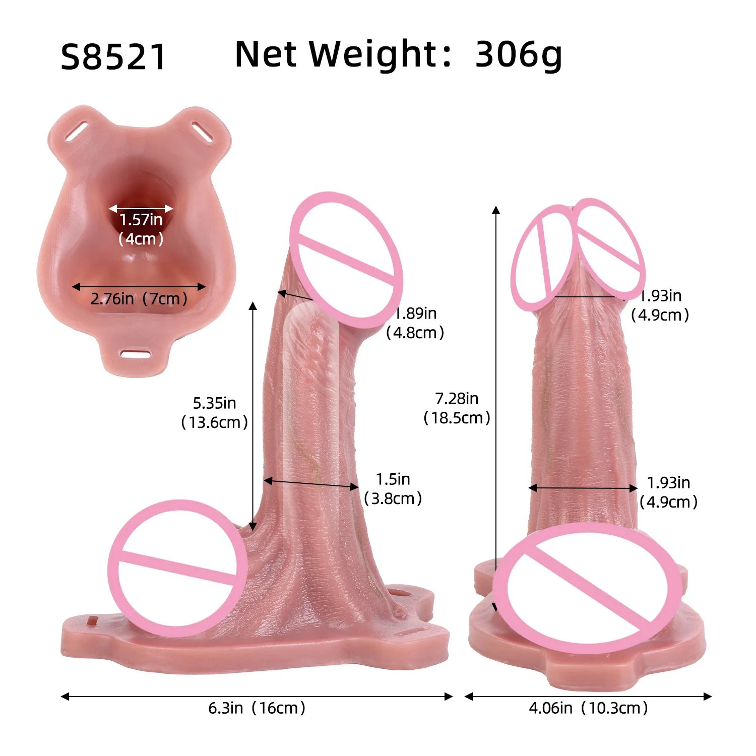 Liquid Silicone Realistic Penis Sleeve Effectively Lengthens Penis and Enhances Sensation 18+ Adult Toy for Men