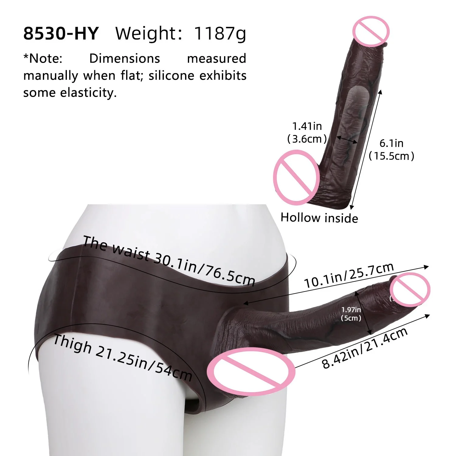 Jet Black Medical-Grade Silicone Male Penis Extender Hollow Insertable Enhancement Sleeve