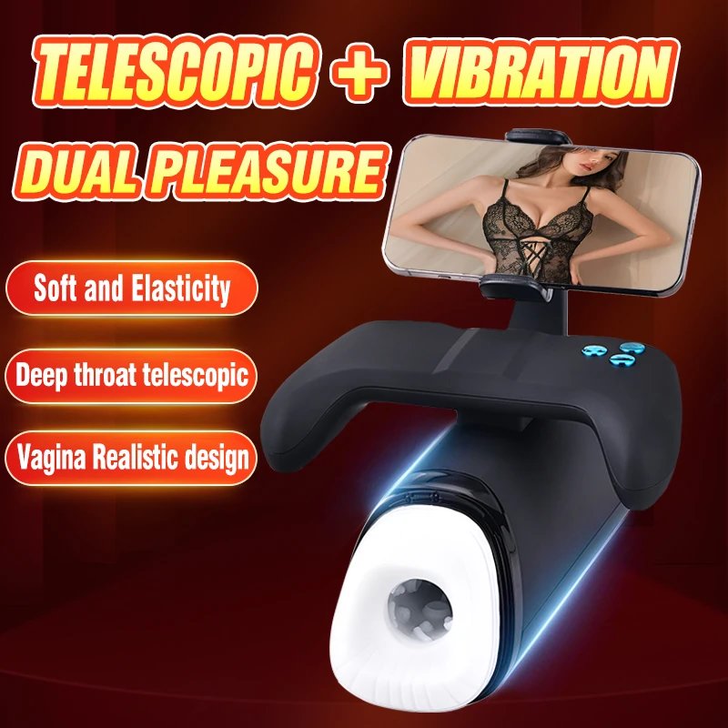 Super Automatic Telescopic Masturbador Male Masturbation Cup With Mobile Phone Holder Electric Pocket Sex Men Machine for Male
