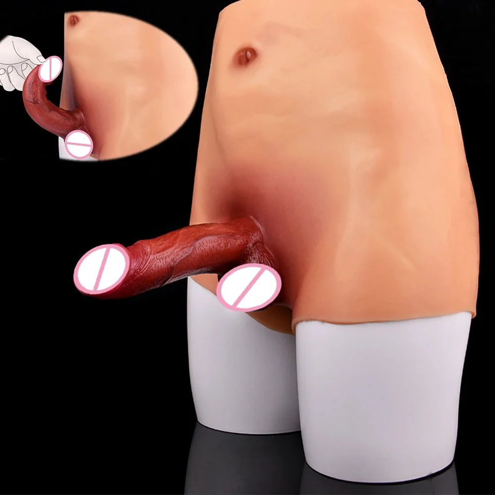 6.8 Inches Soft Realistic Strap on Dildo Solid Silicone Penis Wear Pants Lesbian Sex Toy G-spot Dildo