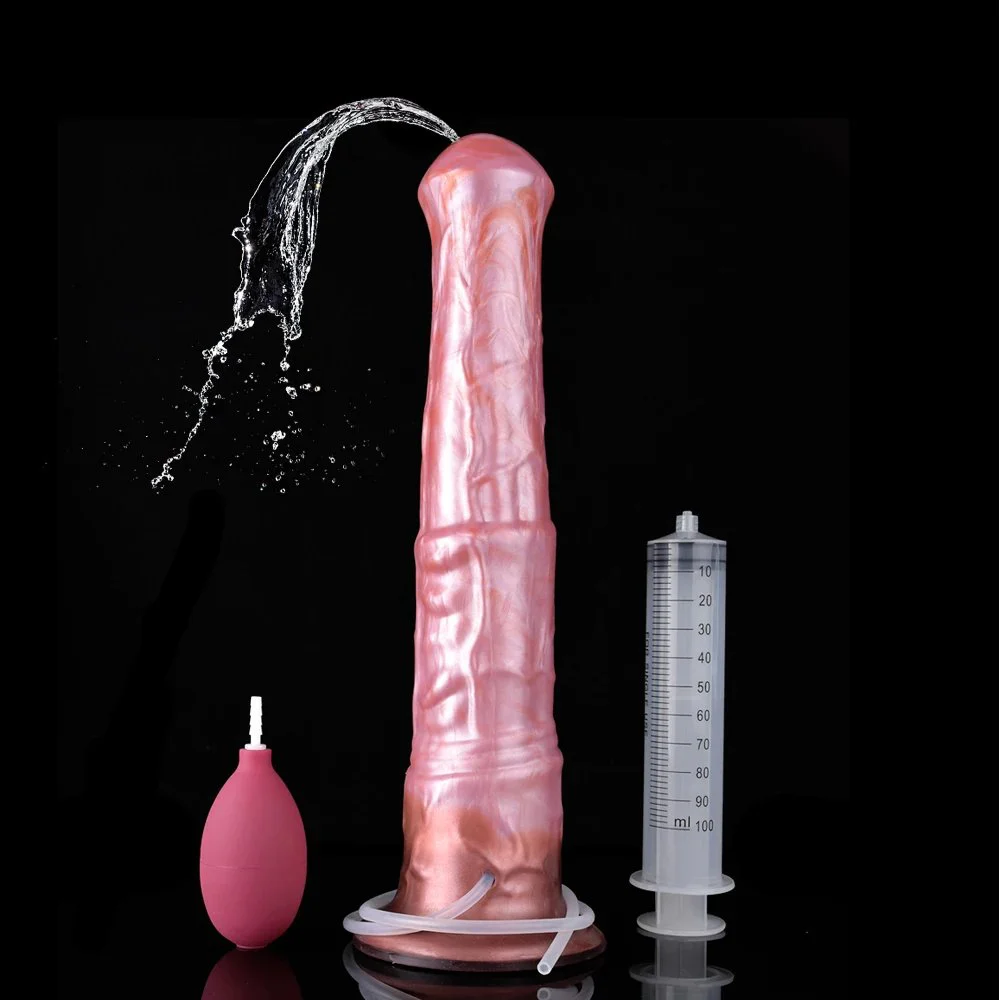 Newest Color Fantasy Big Horse Squirting Dildo Custom Suction Cup Silicone Realistic Long Horse Penis with Suction Cup