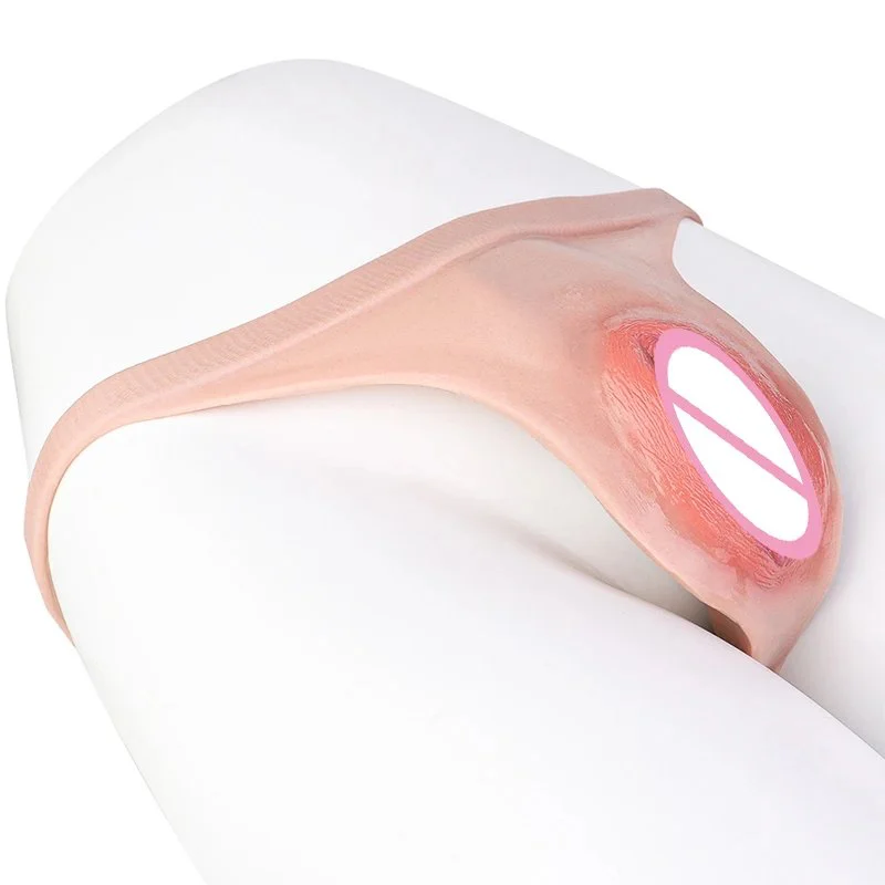 Medical-grade Silicone Female-simulated Vaginal Wearable Thong Panties Suitable As Role-play Toys for Asexual Individuals