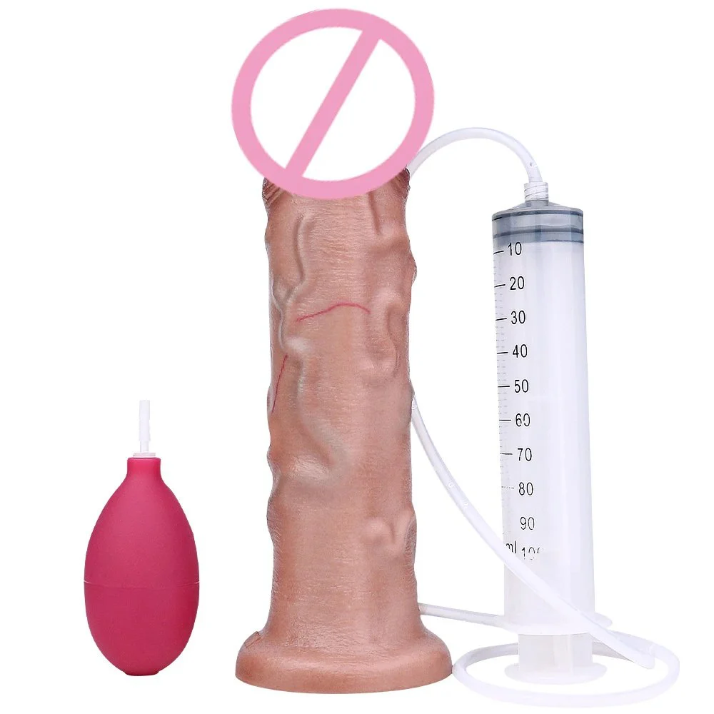 Simulated Suction Cup Dildo Experience Realistic Medical Grade Silicone Material Spray Dildo for Lesbians