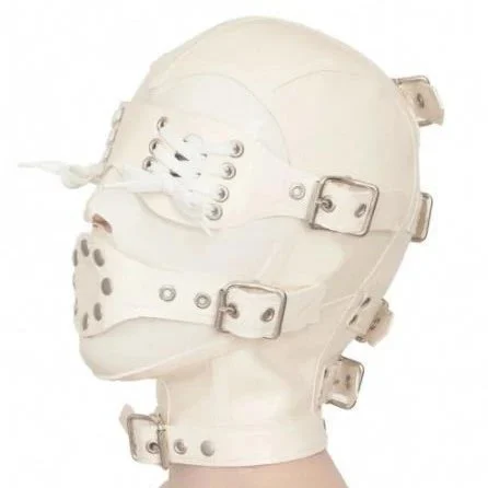 Unisex Milky White Latex Rubber Mask with Gag Rubber Tights Jumpsuit Eco-Friendly 100% Waterproof Party Headgear