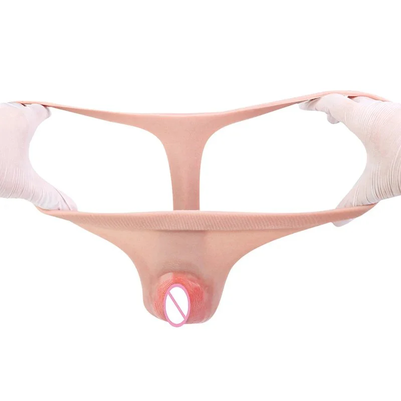 Medical-grade Silicone Female-simulated Vaginal Wearable Thong Panties Suitable As Role-play Toys for Asexual Individuals
