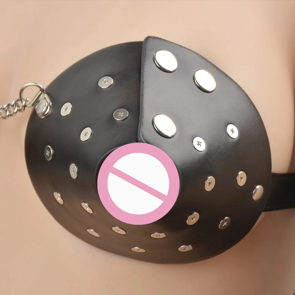 Stainless Steel Rivets BDSM Nipple Clamps with Leather Belt Role Play Toy for Women