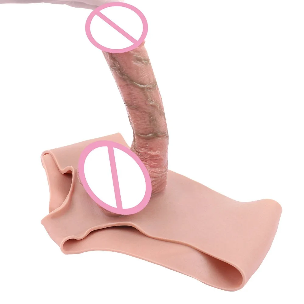 Realistic Extended Penis Panties with Real Skin Soft Feeling Boxer Briefs Sexy Cock Panties for Male Enlargement