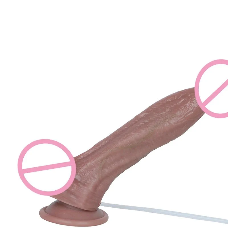 Dual-Layer Density Squirting Dildo With Sucker Unisex Adult Toy Real Skin Texture Penis Anal Vaginal Plug G-Spot Stimulator