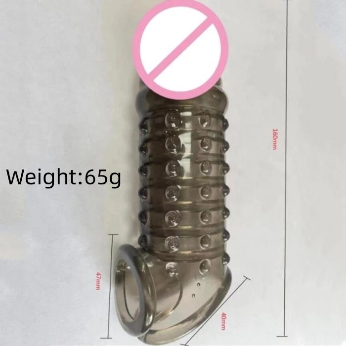 Ultra-Thin Crystal Reusable Condom for Men Penis Sleeve for Sex & Size Enhancement Men's Cock Extenders