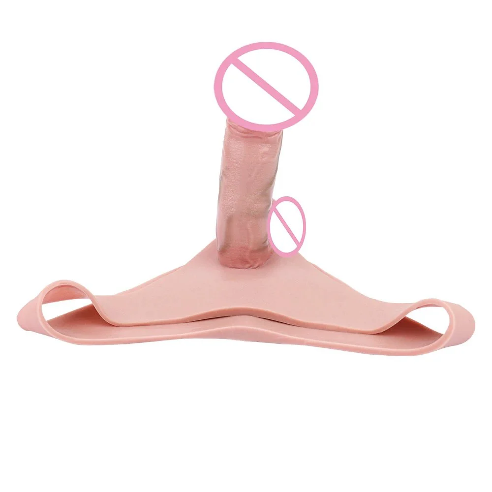 Realistic Dick Pants Hollow Underwear Realistic Silicone Dildo Pants Flirting Game Sex Toy for Men