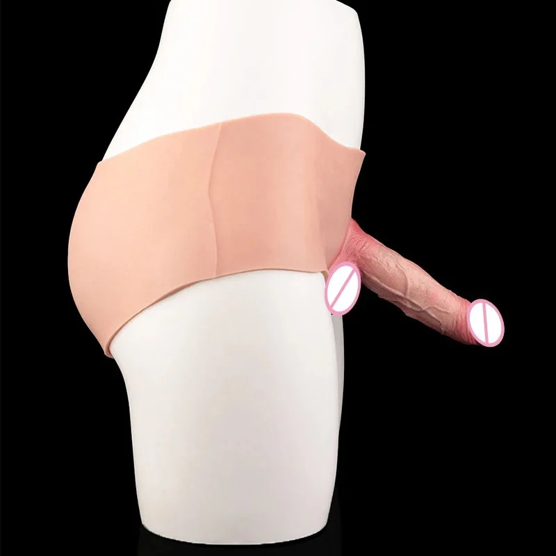 Medical Silicone Wearable Dildo Hollow Design Insertable Wearable Dildo Briefs Effective Extension for Men