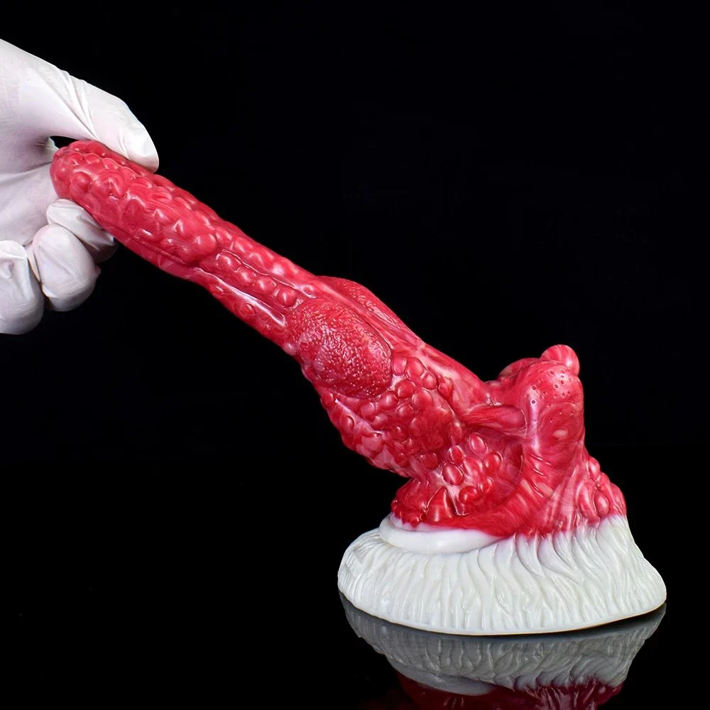 Monster Dildo With Suction Cup Flame Color Aliens Vagina Anal Plug Silicone Penis Sex Toy
