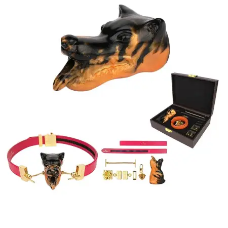 Dog Head Silicone Mouth Gags Bondage Sets Adult Bed Game Orgsm Sex Toy for Women Men