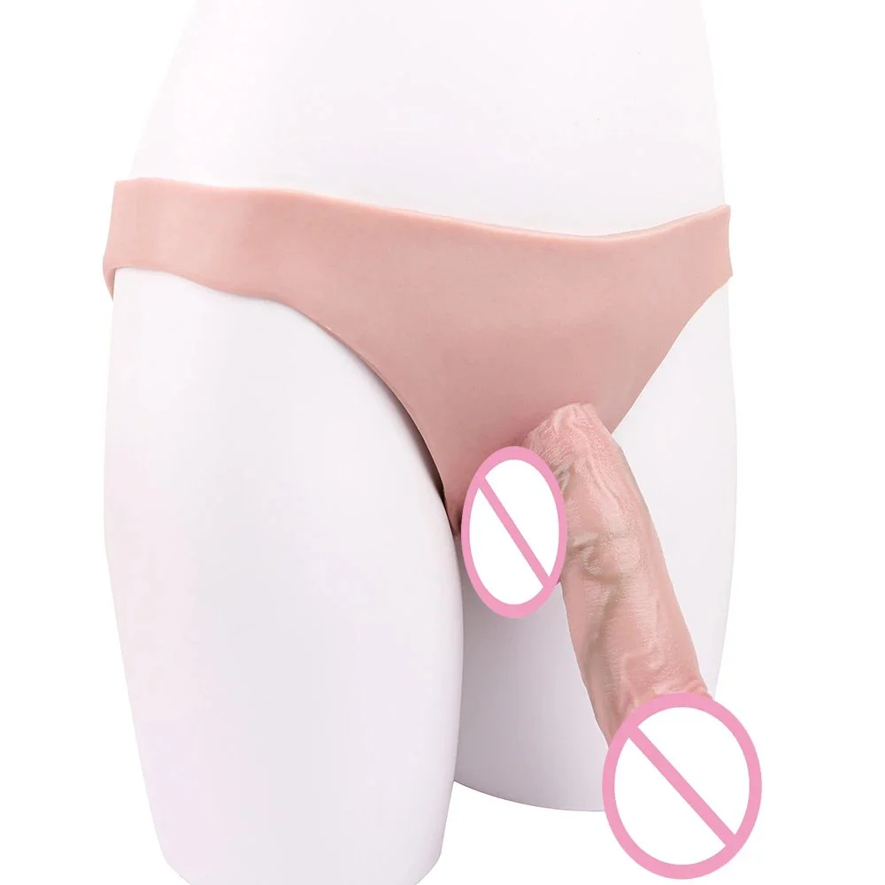 Realistic Dick Pants Hollow Underwear Realistic Silicone Dildo Pants Flirting Game Sex Toy for Men
