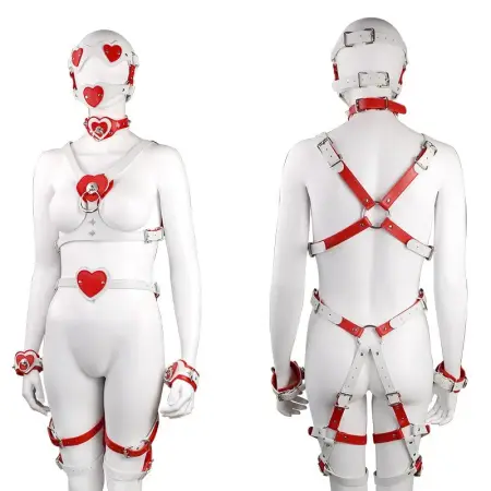 Restraint Suit Made of Soft PU Leather, Designed for Couples' BDSM Bondage Roleplay and Sensual Toys