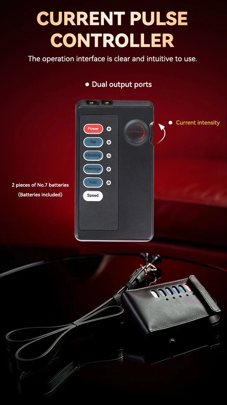 Electric Stimulation Leather Penis Bondage Sleeve Ring Cock Ring Electric Shock Bdsm Sex Toys for Men Masturbator