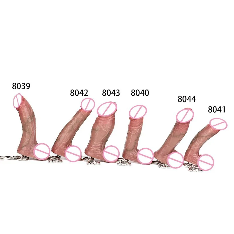 Mini Dildo Keychain,Dildo Sex Toy Soft Enamel Adult Keychain Mini Simulation Penis Keychain Masturbator for Women
