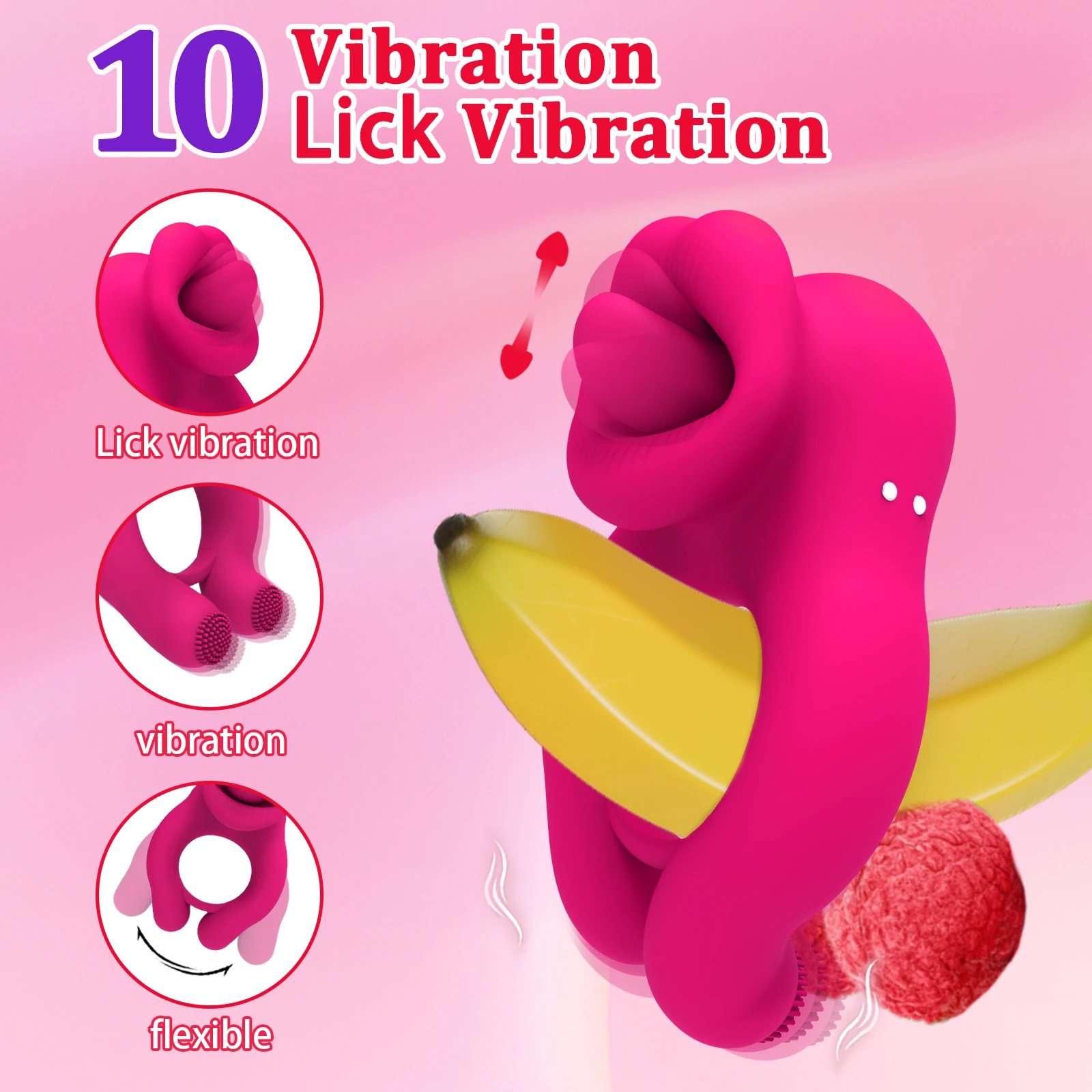 Waterproof Silent Clitoris Suction Stimulation Massage Vibrator Cock Ring Couples Flirting