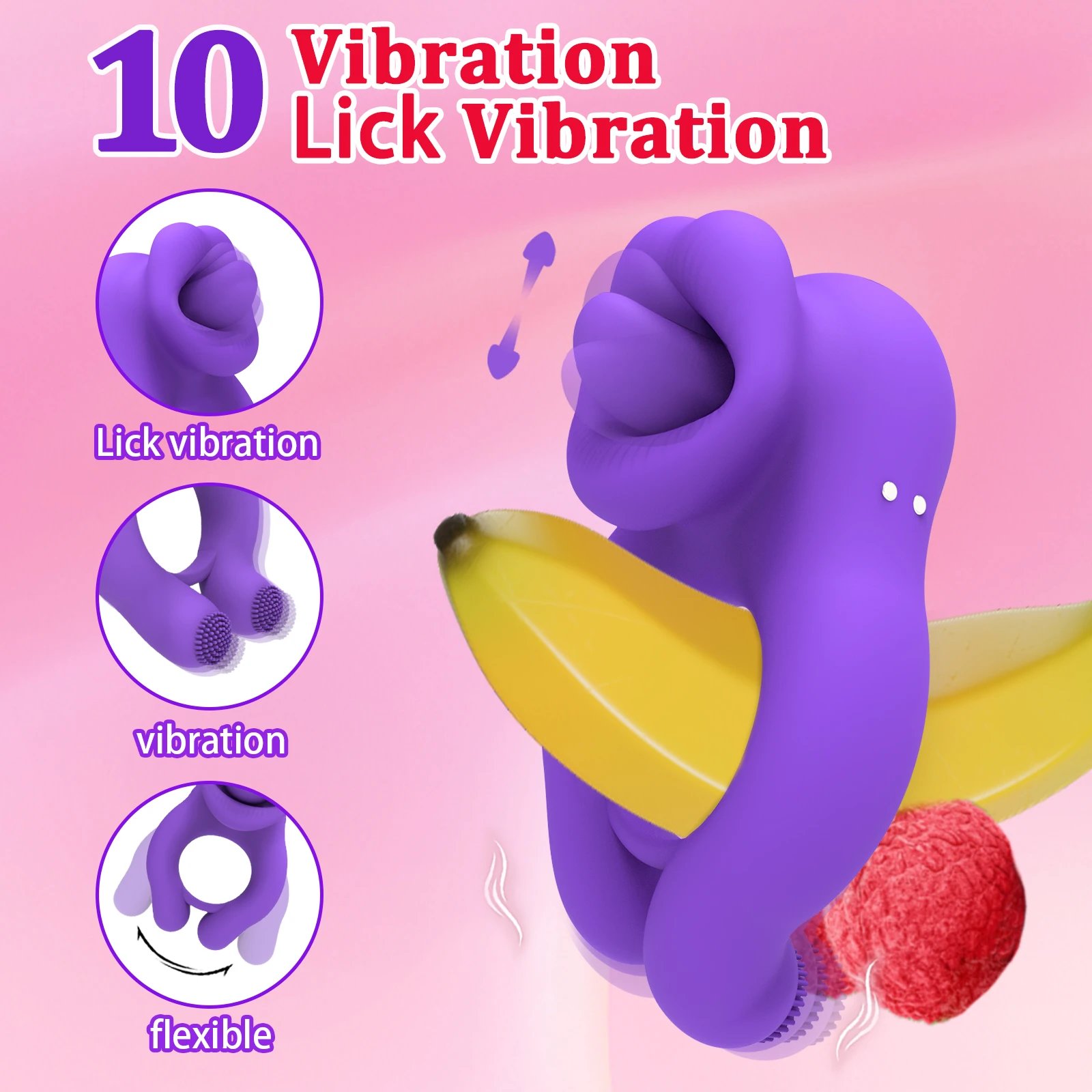Waterproof Silent Clitoris Suction Stimulation Massage Vibrator Cock Ring Couples Flirting