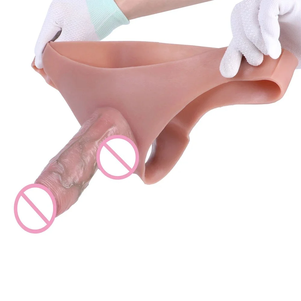 Silicone Simulated Penis Wearable Hollow Dildo Condom Dildo Pants Suitable for Men Lesbian Wearable Sex Adult Products