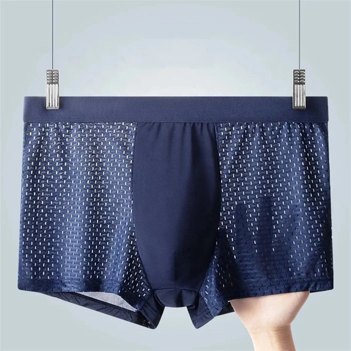 4-Pack Men's Breathable Mesh Boxer Briefs Comfortable Classic Style Mid-Rise Shorts Custom Logo on Waist