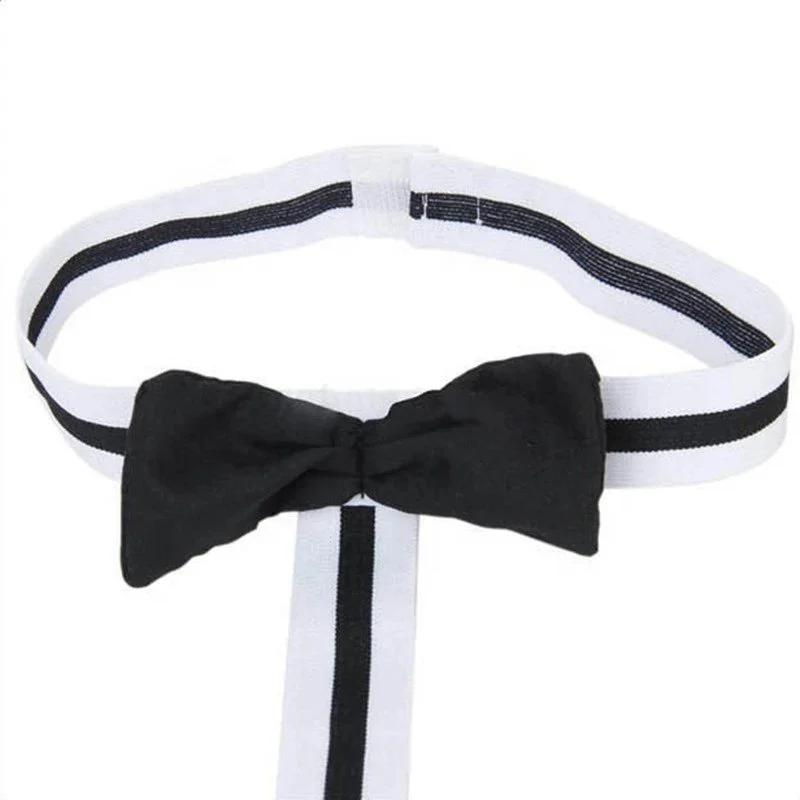 Male Waiter Night Club Party Performance Suit Conjoined Men's Sexy Bow Tie Underwear Lingerie G-String Thongs Bodysuit Collared