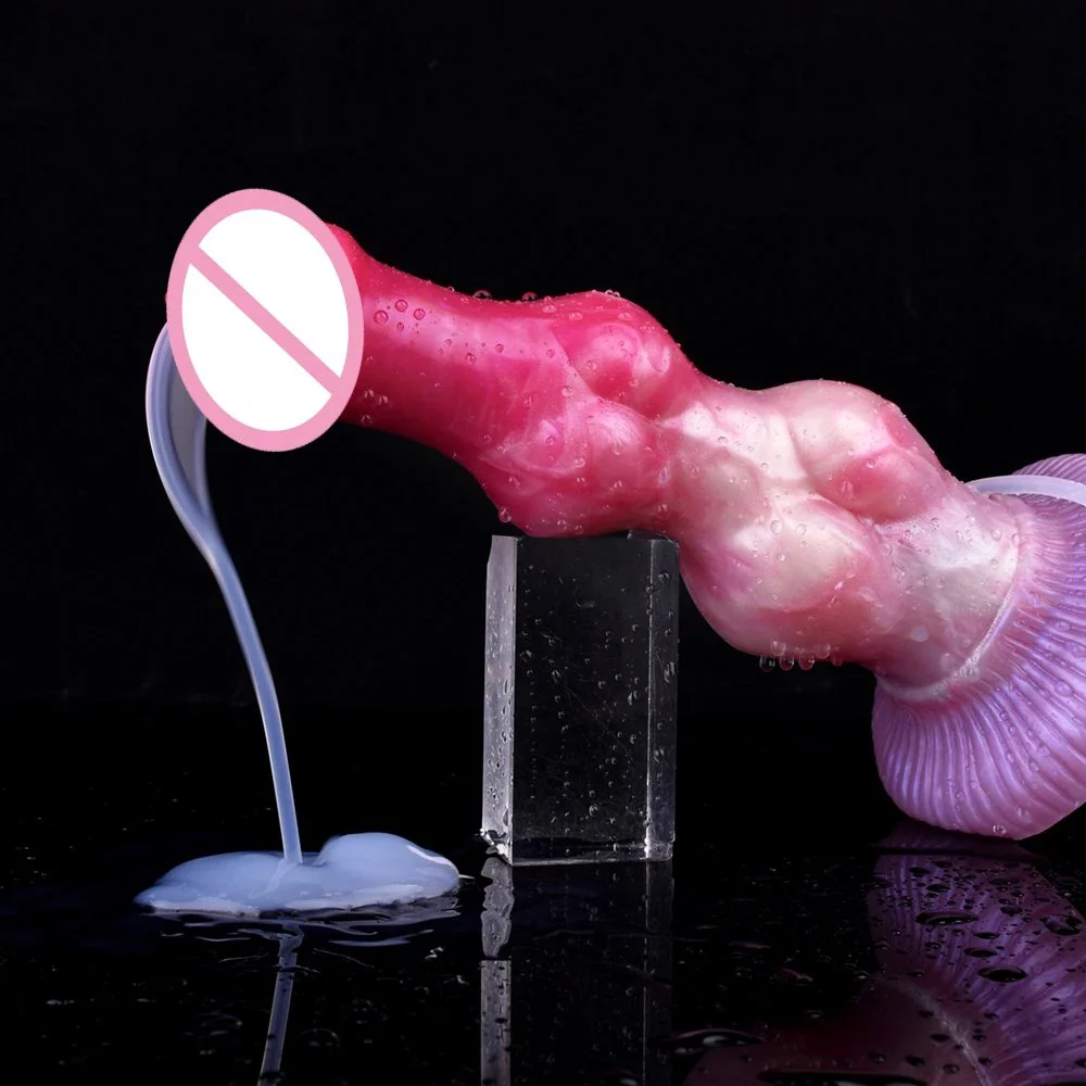Squirting Realistic Fantasy Dildo Ejaculating Penis with Lotus Suction Cup&G-Spot Anal Prostate Knot Ejaculating for Woman