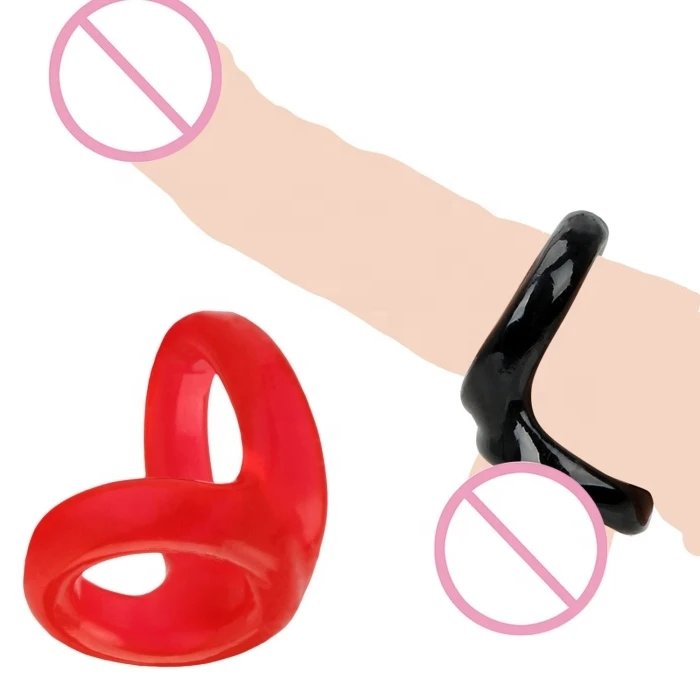 Stretchable Men's Silicone TPE Adult Sex Toys Delay Cock Ring Jelly Rubber Penis Ring for Men