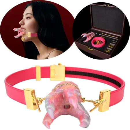 Soft Silicone Mouth Gag with Nature Style Design Four Variants, Adjustable Adult Accessory for Role Play Use