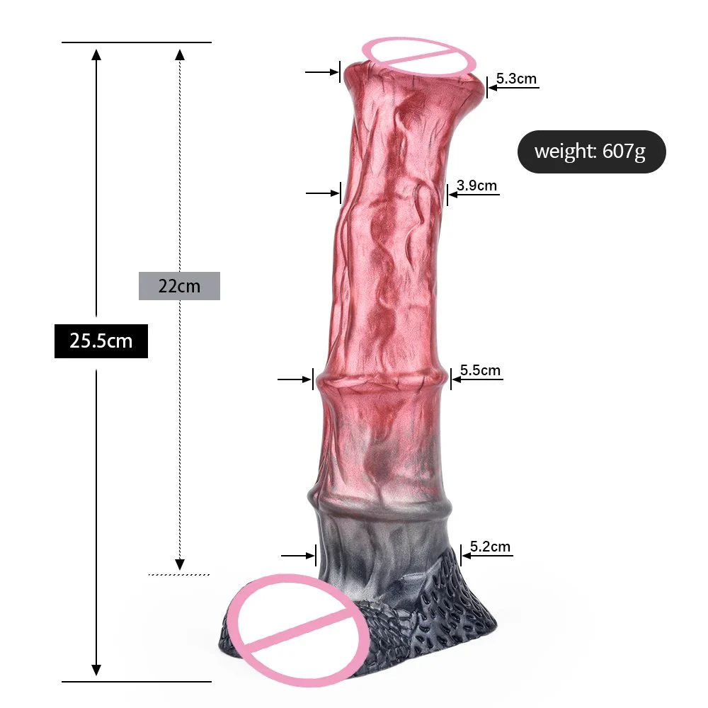 Mixed Silicone Made with Suction Artificial Horse Dildo Toy Female Masturbation Curved Shaft Sex Toy G-spot Anal Play