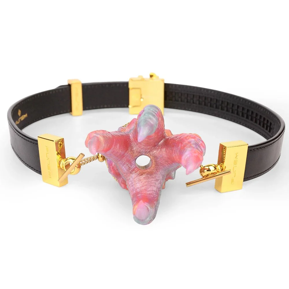 Soft Silicone Mouth Gag with Nature Style Design Four Variants, Adjustable Adult Accessory for Role Play Use