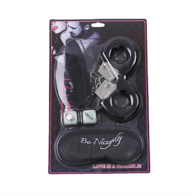 Sexy Furry Feather Flirting Tickler Sexy Dice Game Blindfold and Handcuffs Sex Toys for Couples Bondage Set