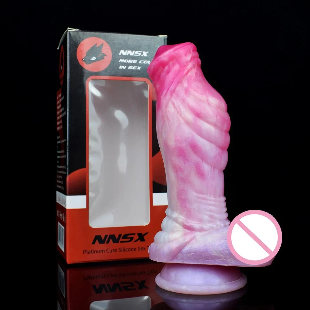 New Color Peach Witch Thick Big Dildo With Testicles Artificia Dildo Animal Dildo for Women